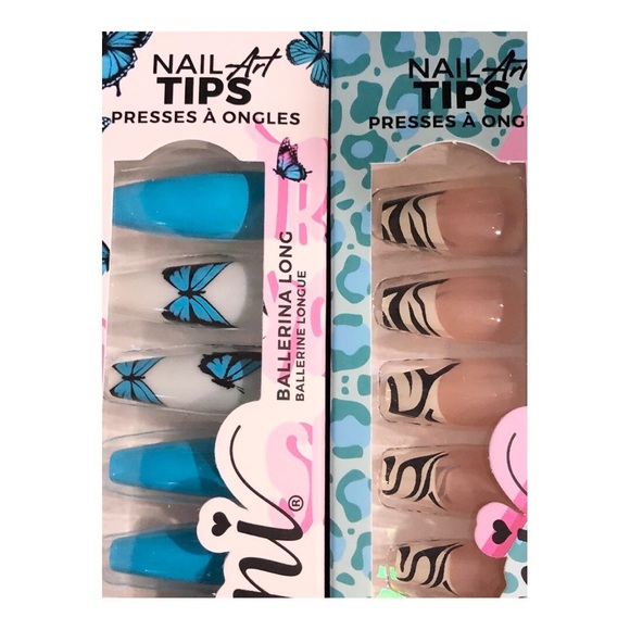 24 piece Ballerina tip medium & long press on nail tips new - Picture 1 of 8